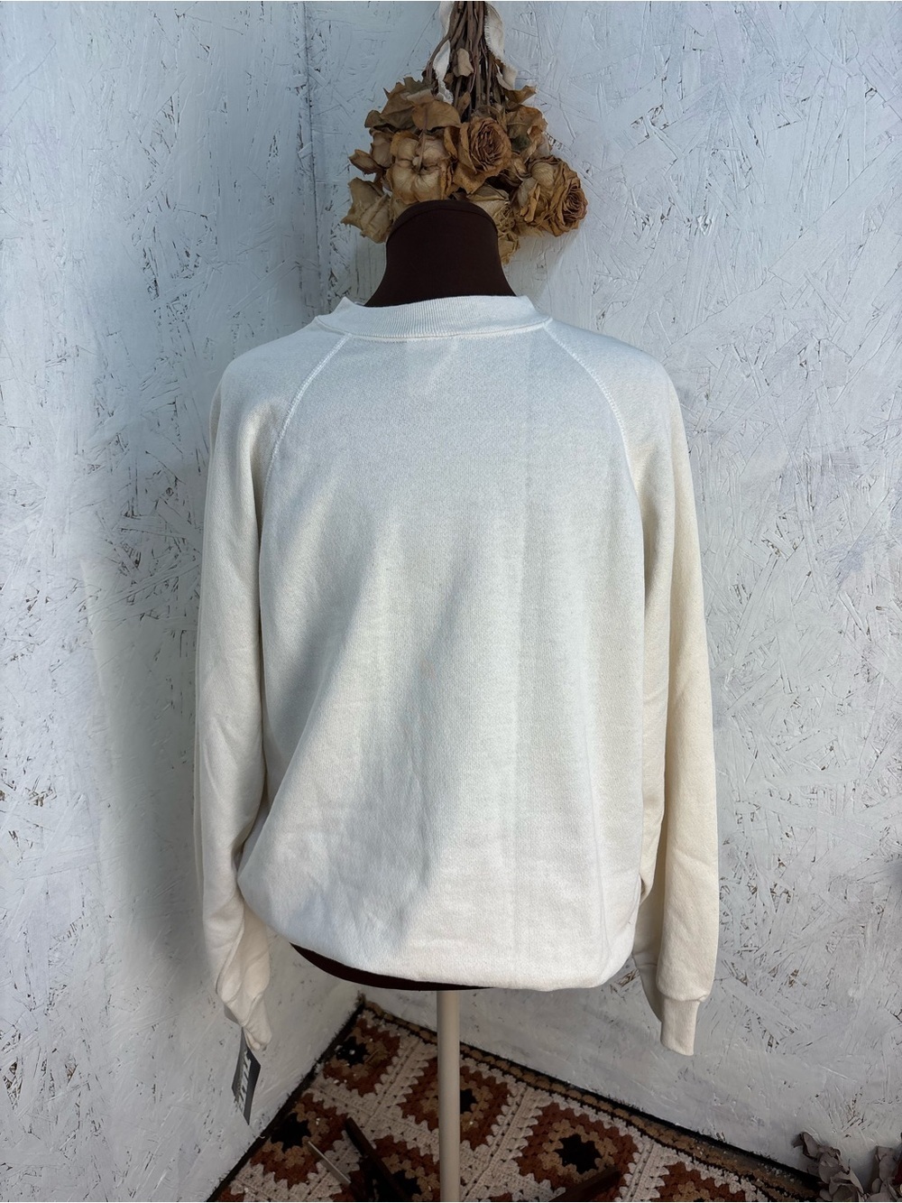 NWT 90s Vintage Tultex Michigan Floral Gold Ivory Sweatshirt Size XL - Picture 4 of 6